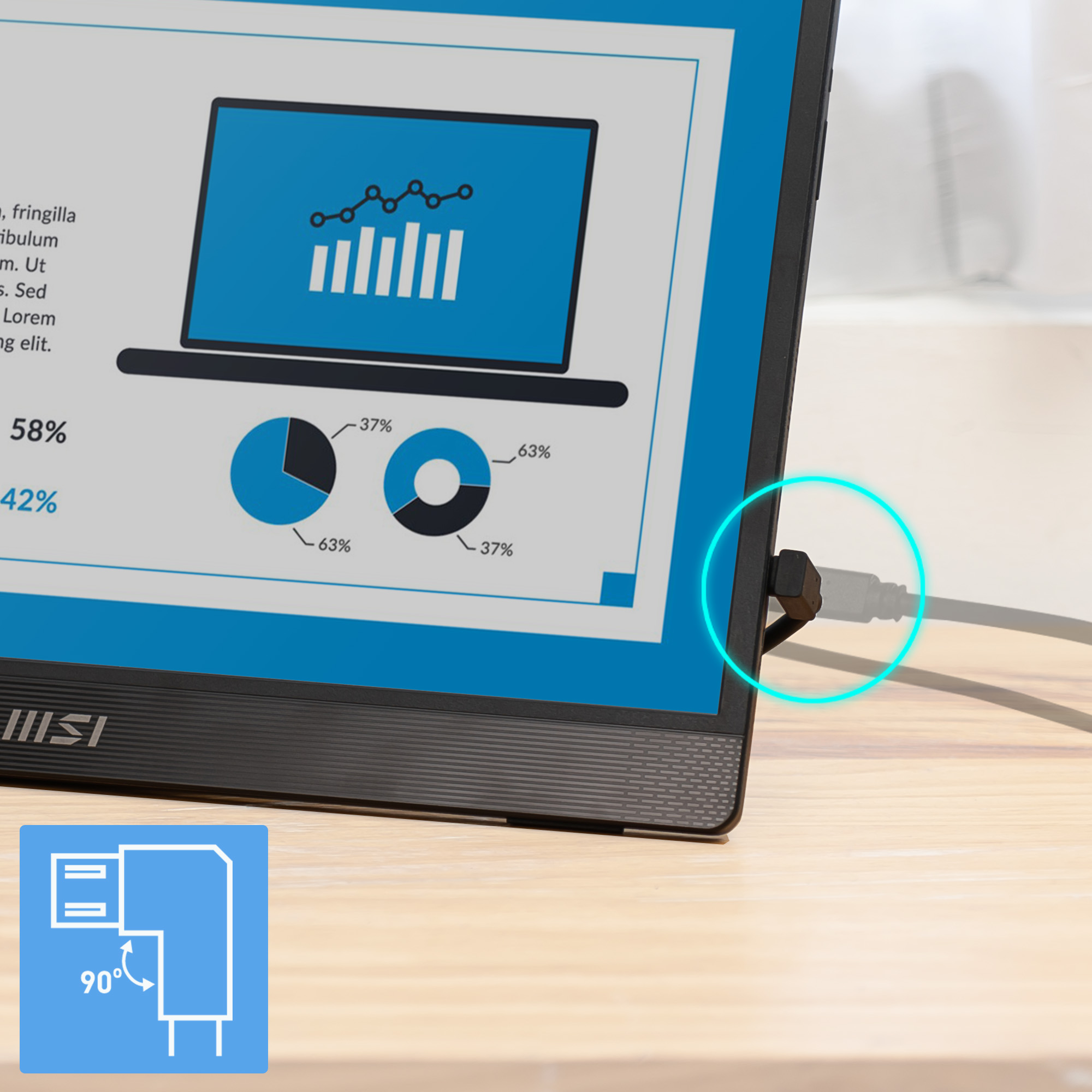 MSI Pro MP161 E2U Portable Monitor, 15.6